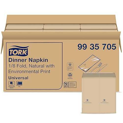 Tork Natural Dinner Napkin, 1/8 Fold 2-ply, 15\