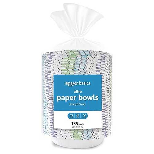 Amazon Basics Ultra Paper Bowls, 20 Oz, Disposable, 540 Count (4 packs of 135), White|Glomarket
