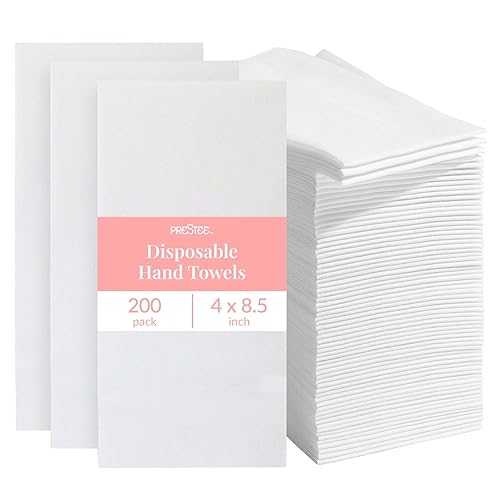 ペーパータオル Prestee 200 Disposable Paper Hand Towels That Feel Like Linen Napkins, 2-Ply - Guest Towels, Wedding Paper Napkins, Disposable Napkin for Guest Bathroom, Parties, Dinners, Events (White)?