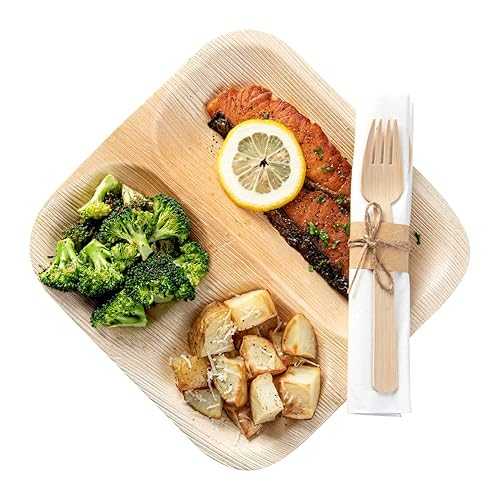 Restaurantware 6.75 Inch Disposable Flatware 100 Eco-Friendly Wooden Cutlery Sets - Cutlery Kits Include Spoons/Forks/Knives/Napkins Premium Bamboo Cutlery Sets For Parties Or Weddings
