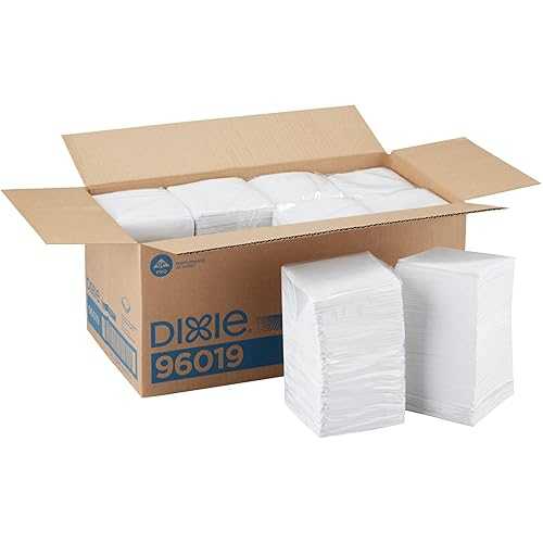 Dixie 1-Ply Beverage Napkin by GP PRO (Georgia-Pacific), White, 1/4 Fold, 96019, 500 Napkins Per Pack, 8 Packs Per Case, 4000ct