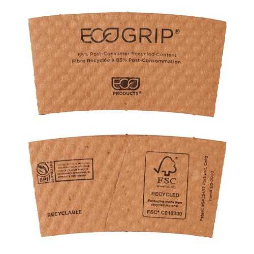 ECO PRODUCTS Recycled Coffee Cup Sleeves, Case Of 1300, Fits 10-20oz Hot Cups, Compostable, 100% Recycled Content With Up To 85% Post-Consumer Waste｜Glomarket