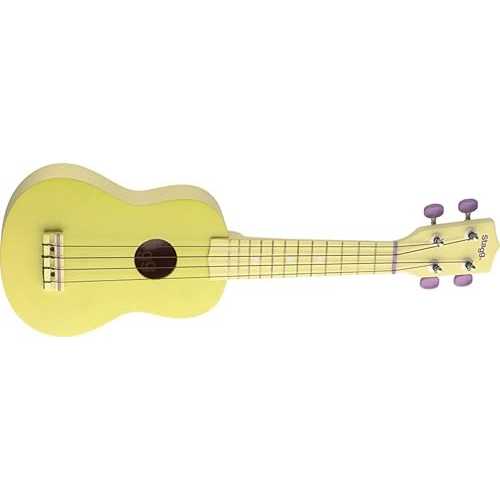 Stagg US ソプラノ ウクレレ ブラック ナイロン ギグ バッグ付き - レモン イエロー Stagg US Soprano Ukulele with Black Nylon Gig Bag - Lemon Yellow
