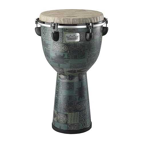 Remo DJ-6112-32 Apex ジャンベ ドラム - グリーン Kinte、12 インチ Remo DJ-6112-32 Apex Djembe Drum - Green Kinte, 12\