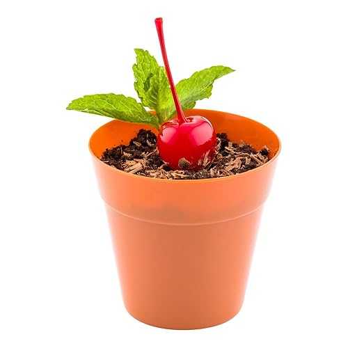 Restaurantware 4 Ounce Dessert Cups 100 Flower Pot Ice Cream Cups - Sturdy Disposable Terracotta Plastic Appetizer Cups For Layered Desserts Use At Garden Theme Parties Birthdays Or Weddings|Glomarket