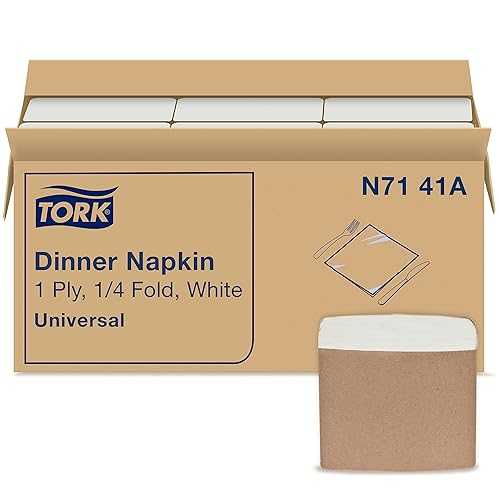 Tork White Dinner Napkin, 1/4 Fold 1-ply, 17\