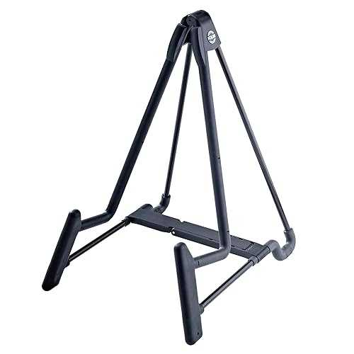 K&M K・・nig & Meyer 17581.014.55 Heli 2 Electric Folding A-Frame Guitar Stand for Electric Guitars | Adjustable and Collapsible | Sturdy and Durable Professional Choice | German Made Black