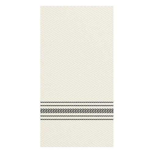 Hoffmaster FP1112 FashnPoint Black and White Dishtowel Printed Dinner Napkin, Ultra Ply, 15 1/2\