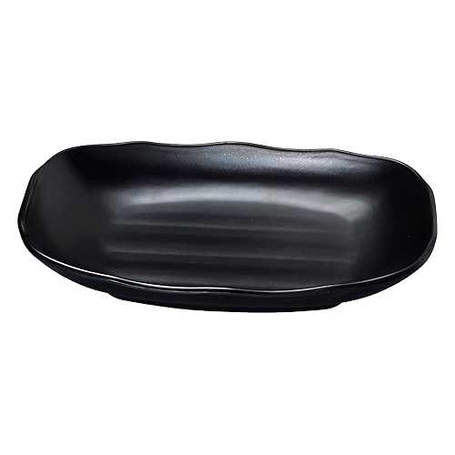Yanco BP-2207 黒いことパール-1 耳あたらしい矩形どんぶり鉢、長さ 7 in、幅 4.5 in、メラミン、引っ敷き完成の黒いこと色つや、48 個容器に並べる Yanco BP-2207 Black pearl-1 New Rectangular Bowl, 7\