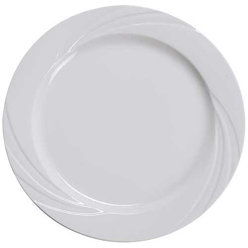 Yanco MM-20 Miami 11.25\" Dinner Plate, Porcelain, Bone White, Pack of 12