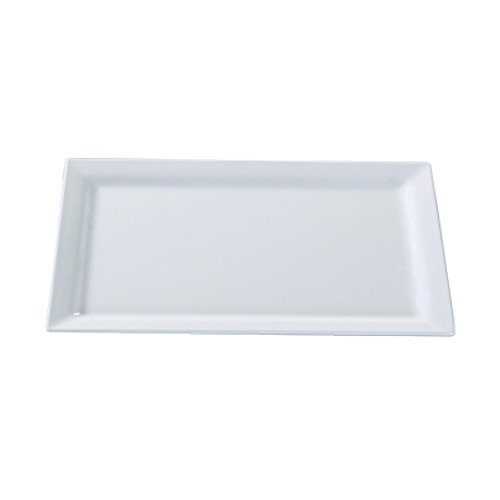 Yanco OK-7018 Osaka-2 Display Plate, Rectangular, 18\" Length, 12\" Width, Melamine, White Color, Pack of 6