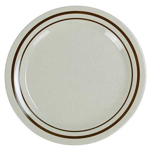 Yanco SS-107 Sesame Round Dinner Plate, 7.25\" Diameter, Melamine, Pack of 48
