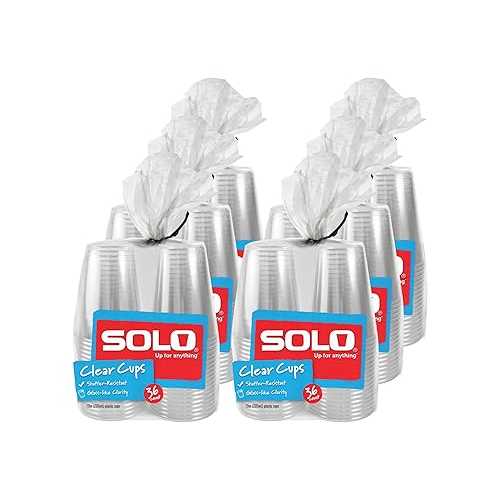 Solo Clear 10 Ounce Plastic Cups, 36 Count (Pack of 6, 216 Count Total)｜Glomarket