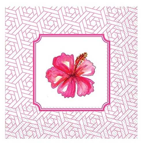 Mesafina Rosanne Beck ハイビスカス ペーパーランチョンナプキン、ピンク、40 ct Mesafina Rosanne Beck Hibiscus Paper Luncheon Napkins, Pink, 40 ct画像