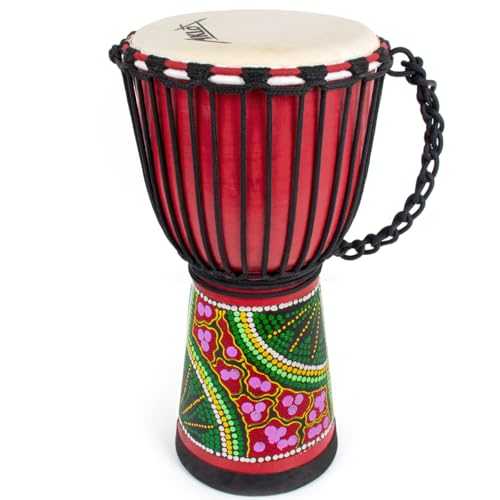 Djembes Drum AKLOT African Drum Hand-Painted 10'' x 20'' Mahogany Goatskin Drumhead for Adults Starter Beginners