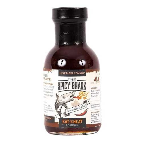 ハバネロペッパーを使用したスパイシーシャークホットメープルシロップ - Hot Onesで紹介されたブランド The Spicy Shark Hot Maple Syrup made with Habanero Pepper - Brand featured on Hot Ones