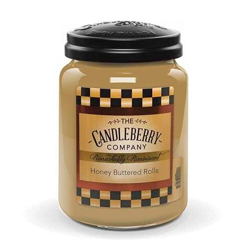 The Candleberry Company Candleberry Candles | Honey Buttered Rolls Candle | Best Candles on The Market | Hand Poured in The USA | Highly Scented & Long Lasting | Large Jar