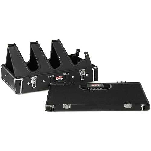 Gator Cases Gig Box Jr. Pedal Board with Built in 3x Guitar Stand and G-BUS Multi Output Power Supply | Fits Most Electric and Acoustic Guitars, Pedal Surface 21.5\