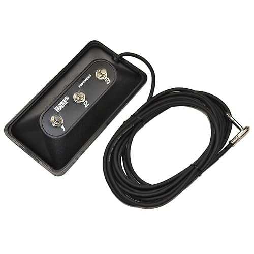 HQRP 3-Button Guitar Amp Footswitch compatible with DigiTech FS3X replacement Jamman Solo XT, RP360, Trio, Whammy DT, Right angle 1/4\