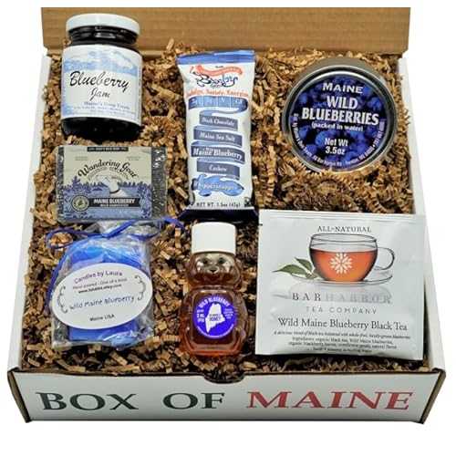 ワイルド メイン ブルーベリー サンプラー ギフトパック - 7 個 - メイン州産 - ホリデーや誕生日に最適 Box of Maine Wild Maine Blueberry Sampler Gift Pack - 7 Count - Maine Made - Great for Holidays & Birthdays