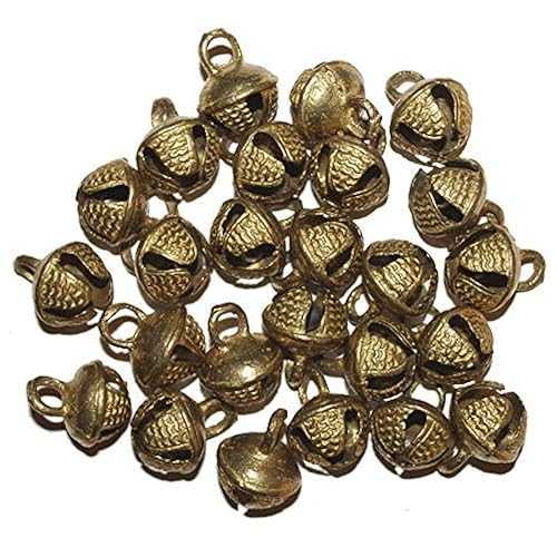 eSplanade 100 Pcs Indian Brass Anklets/Ghungroo Bells Loose Beads Bellydance Music Classes Craft gold