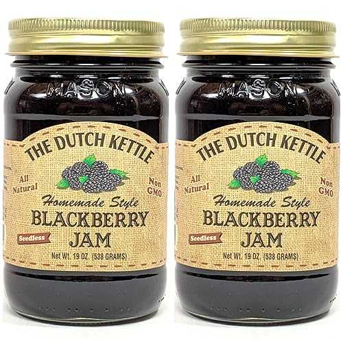 洋書 Generic Amish Homestyle Blackberry Jam Seedless 2-19 Oz. Jars All Natural Non-GMO No Preservatives