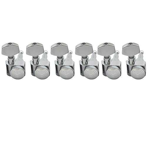 Musiclily Pro 6-in-line 2-pins Full Metal Guitar Locking Tuners Machine Heads Tuning Pegs Keys Set for Fender American Stratocaster/Telecaster Strat/Tele Style Electric Guitar, Chrome｜Glomarket