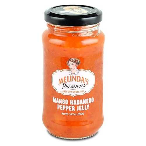 Melinda's Whole Fruit Preserves マンゴー ハバネロ ペッパー ゼリー - 10.2 オンス Melinda's Whole Fruit Preserves Mango Habanero Pepper Jelly - 10.2 oz