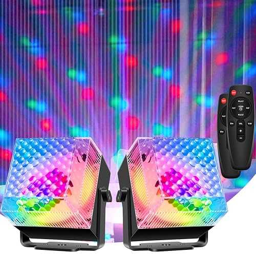 Disco Lights,Party Light QinGerS Dj Stage Light 7 Colors Sound Activated for Christmas Birthday KTV Club Romantic Decoration 2pcs