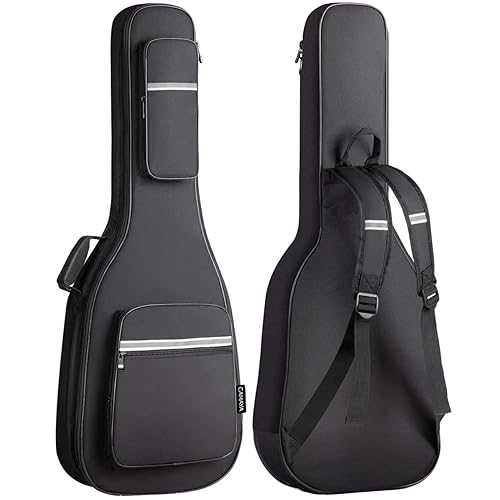 CAHAYA Electric Guitar Case Padded - Gig Bag Soft Backpack with Large Pocket 0.5in Thick Padding with Reflective Bands Adjustable Straps｜Glomarket