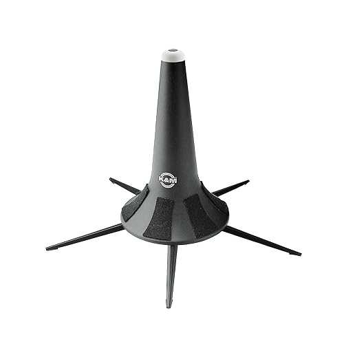 K&M König & Meyer 15240.000.55 Flugelhorn In-Bell 5 Leg Stand - Professional Grade for all Musicians - Lightweight & Compact - Stable Secure Base - German Made - Black|Glomarket