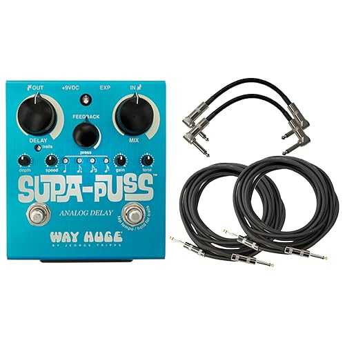 Way Huge WHE707 Supa Puss アナログ ディレイ ペダル、無料ケーブル 4 本付き Way Huge WHE707 Supa Puss Analog Delay Pedal w/4 Free Cables