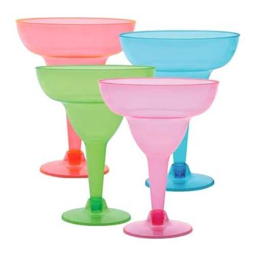 Party Dimensions Neon 12 Count Plastic Margarita Cup, 12-Ounce