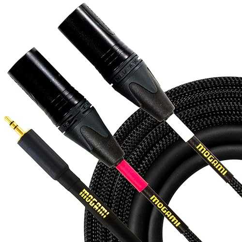 Mogami GOLD 3.5-2XLRM-06 Stereo Audio Y-Adapter Cable, 3.5mm TRS Plug to Dual XLR-Male Plugs, Gold Contacts, Straight Connectors, 6 Foot|Glomarket