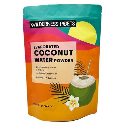 Wilderness Poets, 100% Evaporated Coconut Water Powder - No Maltodextrin, No Fillers, No Additives - 1 Ingredient - Instant Mix (32 Ounce)|Glomarket