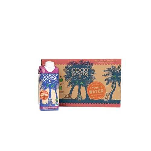 CocoGoods Co シングルオリジン ナチュラル ココナッツ ウォーター フレッシュ パッション フルーツ ジュース入り 16.9 fl. オンス (12 個パック) COCOGOODSCO CocoGoods Co Single-Origin Natural Coconut Water with Fresh Passion Fruit Juic