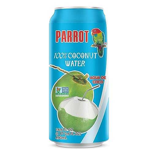 Parrot Brand Coconut Water No Pulp 490ml 16.6 fl. oz.100% Juice Refreshing Coconut Taste Natural Essential Plant Based Non-GMO Electrolytes Antioxidant Low Calorie Hydrating(Pack of 12) 17,464円