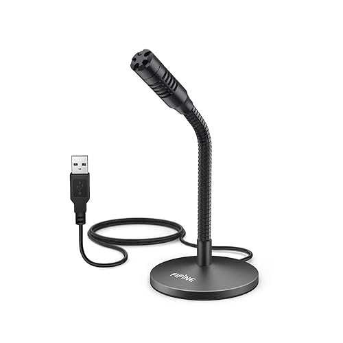 FIFINE ミニ グースネック USB マイク ディクテーションと録音用、コンピューター ラップトップ PC 用デスクトップ マイク。プラグ アンド プレイ Skype、YouTube、ゲーム、ストリーミング、ボイスオーバー、Discord およびチュートリアルに最適 - K050 FIFI