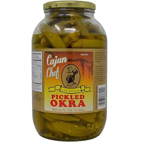 Cajun Chef Pickled Okra 64oz - One Half Gallon (Pack of 1) - Great in Bloody Mary's - Versatile Garnish for Sandwiches, Salads, Martini's, Cheese Boards, and More 8,582円