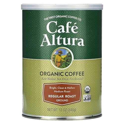 Cafe Altura Ground Organic Coffee, Regular Roast, 12 oz Can (Pack of 3)