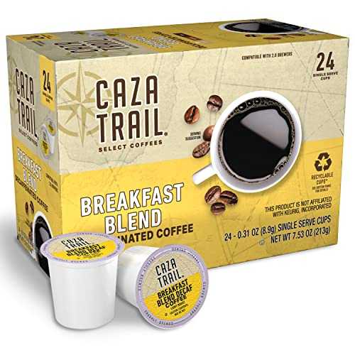 Caza Trail Coffee Pods, Decaf Breakfast Blend, Single Serve (Pack of 24) (Pack May Vary)