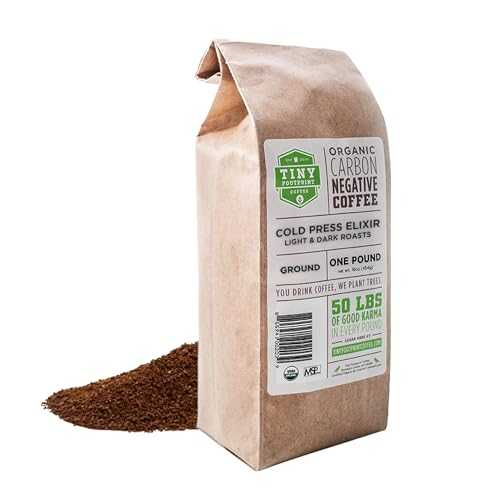 Tiny Footprint Coffee - Organic Cold Brew & Press Elixir | Blend of Light & Dark Roasts | Shade-Gown Ground Coffee, Carbon Negative, 16 Ounce