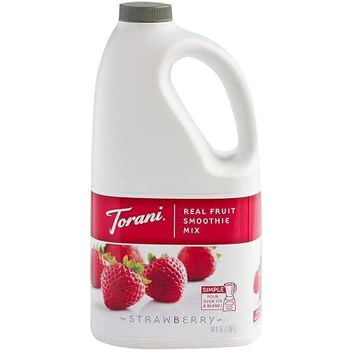 Torani リアルフ??ルーツスムージーミックス ストロベリー 64オンス (2パック) Torani Real Fruit Smoothie Mix STRAWBERRY 64oz (2 Pack)