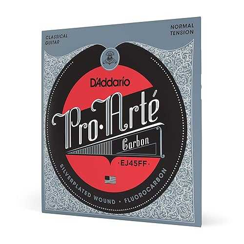 D'Addario Guitar Strings - Pro-Arte Classical Guitar Strings - EJ45FF Carbon Strings - Silver Plated Wrap, Composite Dynacore, Carbon Trebles - Normal Tension