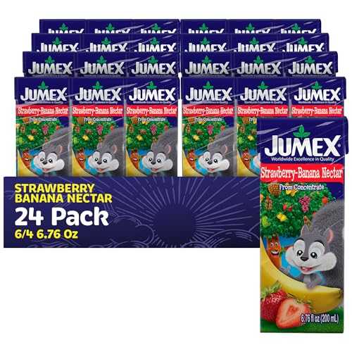 ??? ??-??? ??, 200ml ??? ?? | 3? ? (8? ?, ? 24?) Jumex Strawberry Banana Nectar Juice Boxes for Kids - Fruit Juice Box with Straw - Mini Drinks for Kids - Made with Fresh Fruit Puree Concentr