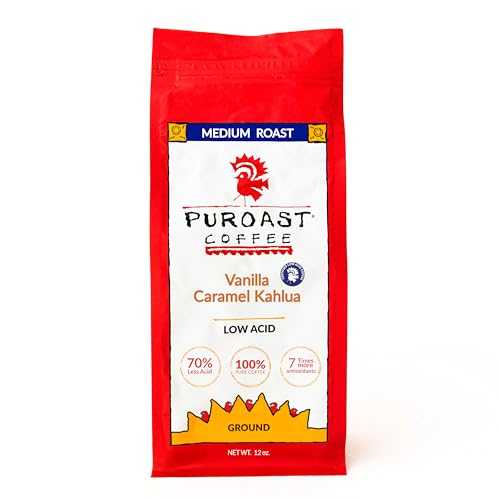 Puroast Coffee Puroast Low Acid Coffee Flavored Coffee | Vanilla Caramel Kahlua Ground | Medium Roast | High Antioxidants & High pH |No Bitter Aftertaste | Reduced Heartburn & GERD | Suitable for Cold Brew - 1