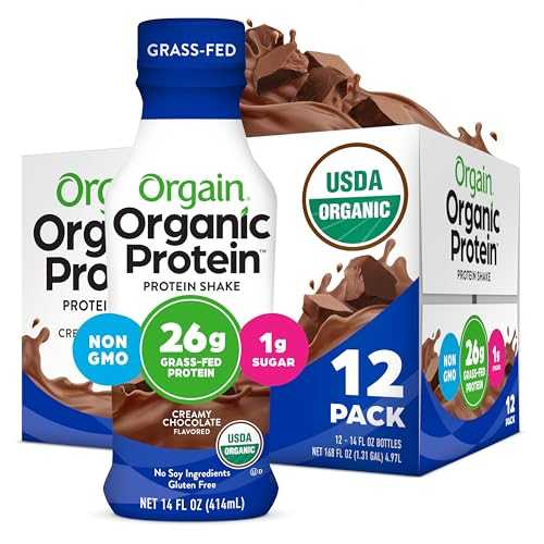 Orgain Organic Protein Shake, Grass Fed Dairy, Creamy Chocolate - 26g High Protein Whey Shake, Ready to Drink, Gluten Free, No Soy Ingredients, No Sugar Added, 14 Fl Oz (Pack of 12) 13,481円