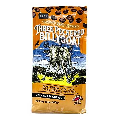 ???? ?? ?? ?? ??? ?? ??, 340g - ?? ??? - ? ??? ? ??? ??? (??, 340g) Raven's Brew Coffee High Caffeine Coffee Dark Roast Ground - Three Peckered Billy Goat 12oz