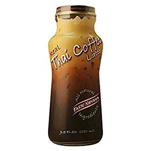 Taste Nirvana リアル タイ コーヒー ラテ、9.5 オンス ガラスボトル (12 個パック) Taste Nirvana Real Thai Coffee Latte, 9.5 Ounce Glass Bottles (Pack of 12)