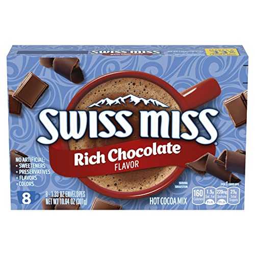 Swiss Miss Indulgent Collection Rich Chocolate Flavor Hot Cocoa Mix, 8 Count 10.64 oz 12-Pack
